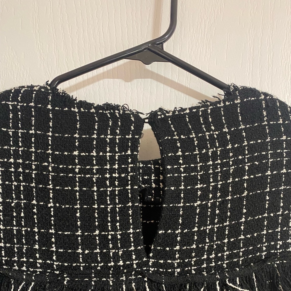 Zara Tweed Textured Long Sleeved Career Preppy Top Size XS - Picture 6 of 7